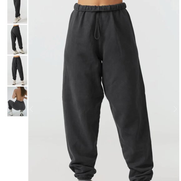 Joah Brown Pants - Joah Brown Oversized Jogger in Washed Black French Terry